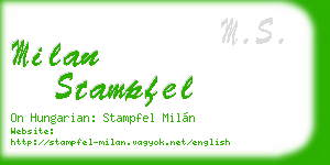 milan stampfel business card